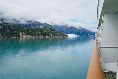 American Cruise Line approaching glacier in Alaska