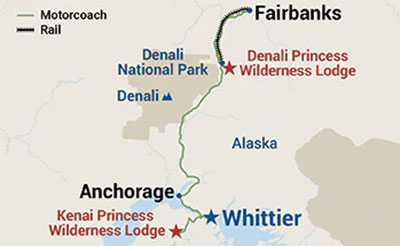Princess Alaska Cruise Tour Map LA5
