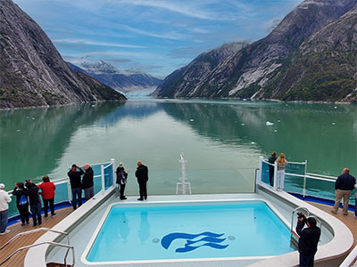Round-trip Alaska cruise ship sailing through Endicott Arm