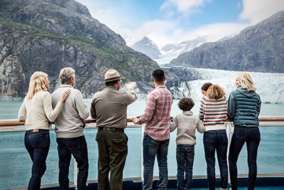View from the deck of a cruise ship in Glacier Bay